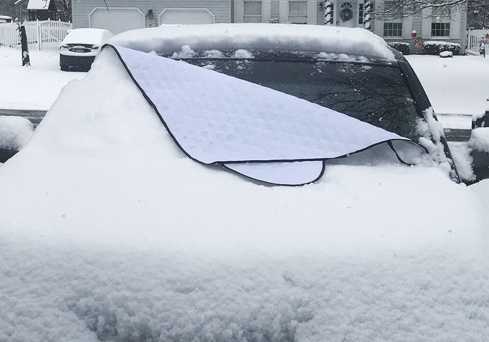 VOHQPEI Snow Windshield Cover for Car with 4 Layers Protection Large Windshield Ice and Snow Cover Fits Most Cars and SUV
