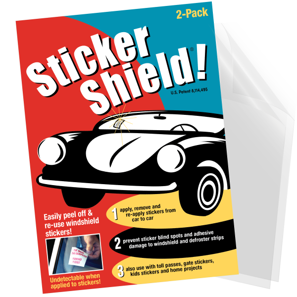 sticker shield for sticker transfer and reapplication